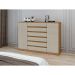 Cômoda Vedra 2 Portas 7 Gavetas Amêndoa Clean e Off White