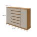 Cômoda Vedra 2 Portas 7 Gavetas Amêndoa Clean e Off White
