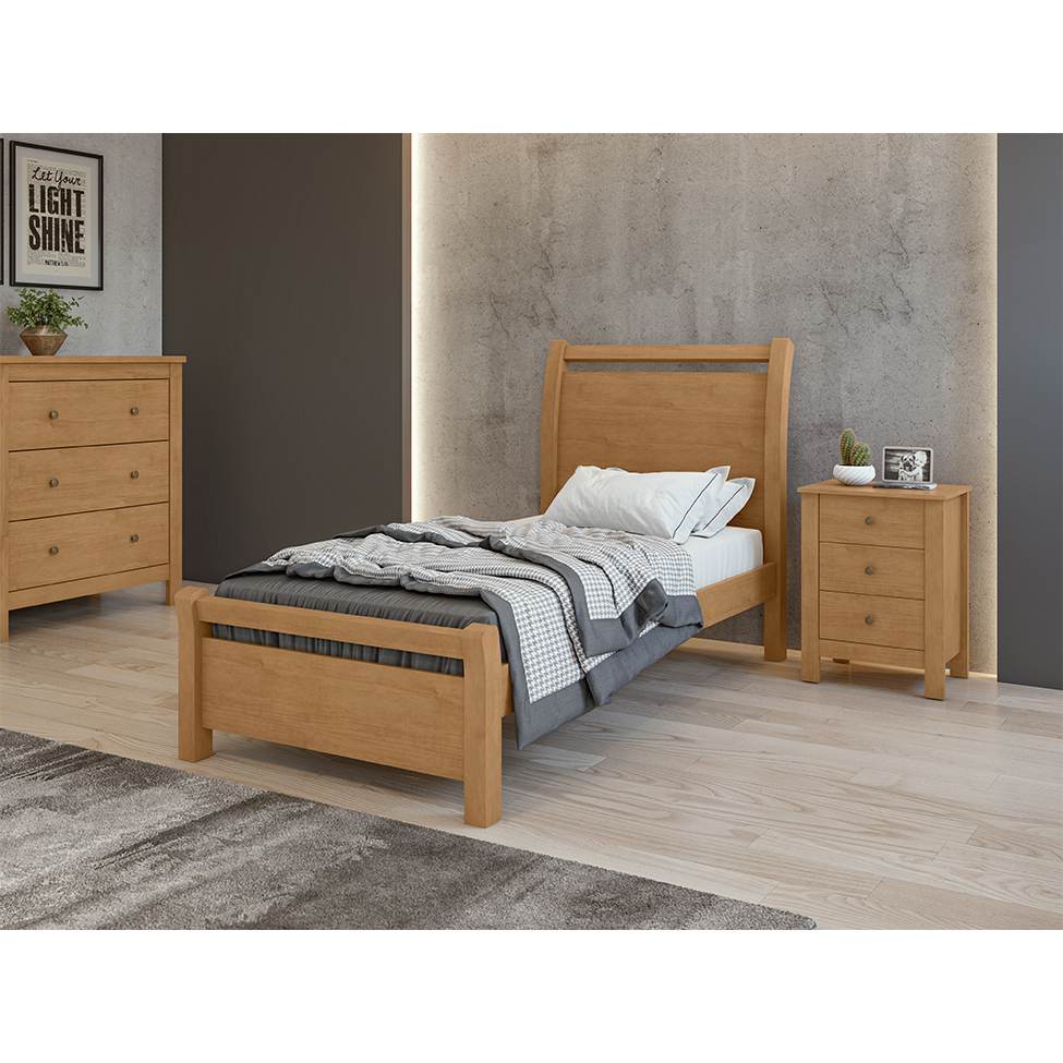 Cama Solteiro Reali Amêndoa Clean