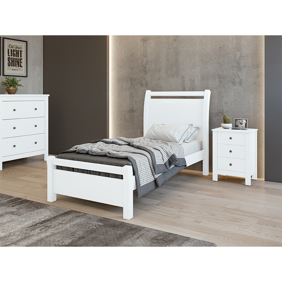 Cama Solteiro Reali Branca