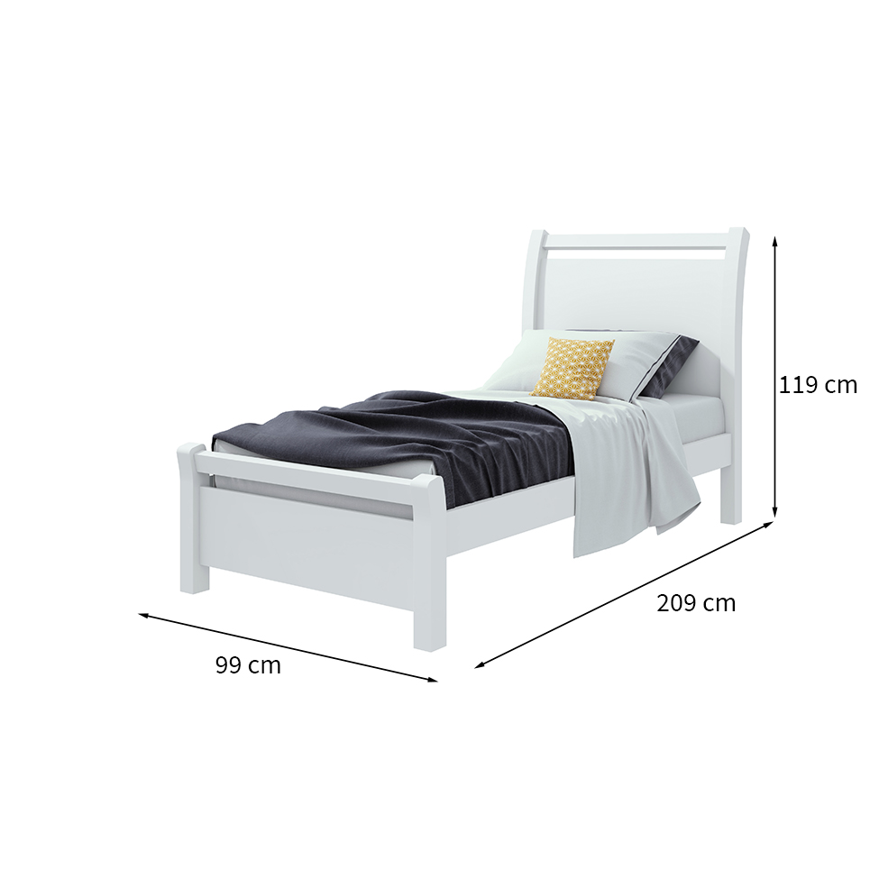 Cama Solteiro Reali Branca