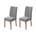 Conjunto com 2 Cadeiras Apogeu Linho Cinza e Amêndoa Clean