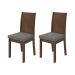 Conjunto com 2 Cadeiras Athenas Linho Cinza e Imbuia Clean