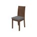 Conjunto com 2 Cadeiras Athenas Linho Cinza e Imbuia Clean
