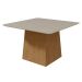 Conjunto de Mesa de Jantar Quadrada com Tampo de Vidro Off White e 8 Cadeiras Nevada Linho Bege e Amêndoa