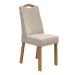 Conjunto de Mesa de Jantar Quadrada com Tampo de Vidro Off White e 8 Cadeiras Nevada Linho Bege e Amêndoa