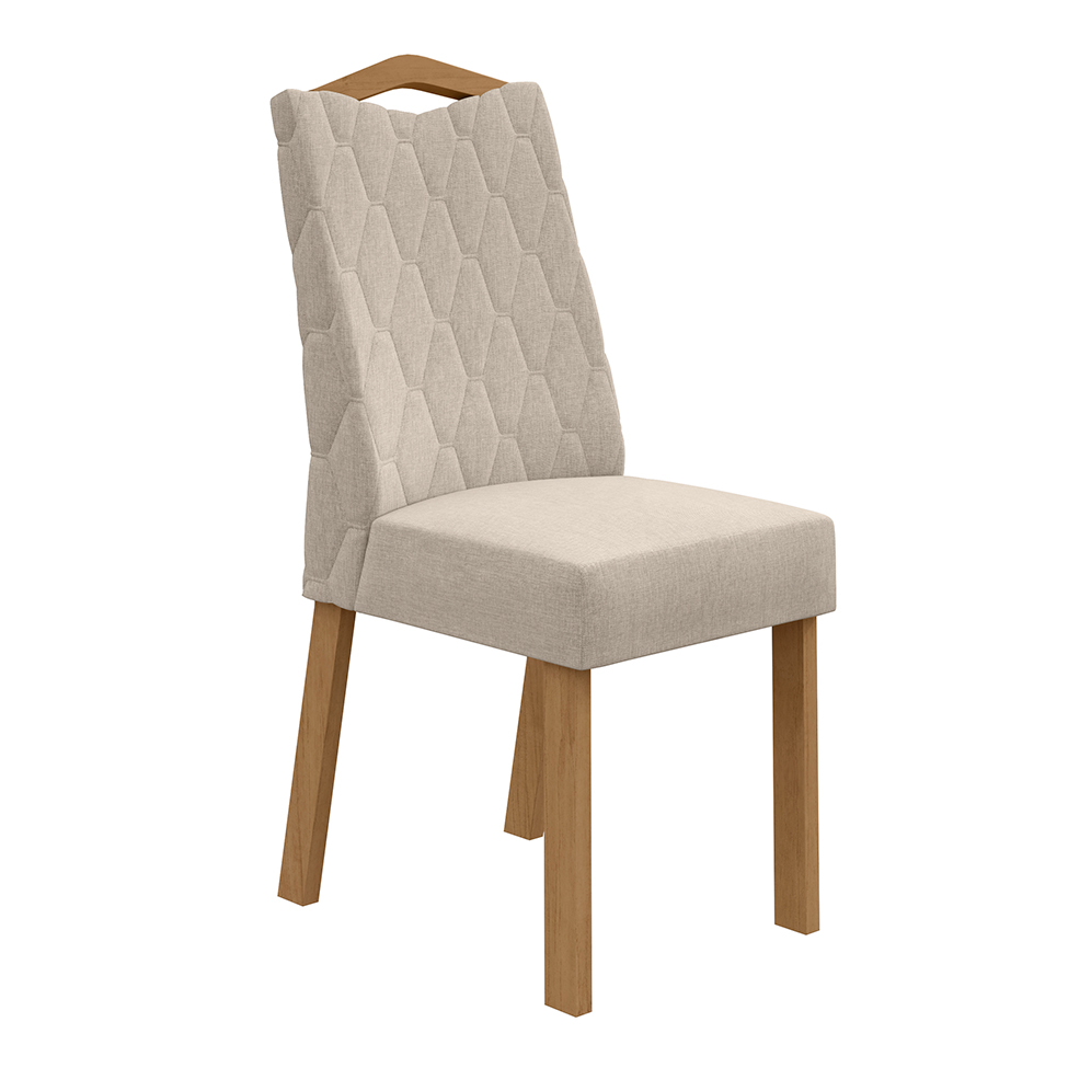 Conjunto de Mesa de Jantar Quadrada com Tampo de Vidro Off White e 8 Cadeiras Nevada Linho Bege e Amêndoa