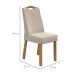 Conjunto de Mesa de Jantar Quadrada com Tampo de Vidro Off White e 8 Cadeiras Nevada Linho Bege e Amêndoa