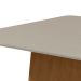 Conjunto de Mesa de Jantar Quadrada com Tampo de Vidro Off White e 8 Cadeiras Nevada Linho Bege e Amêndoa