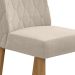Conjunto de Mesa de Jantar Quadrada com Tampo de Vidro Off White e 8 Cadeiras Nevada Linho Bege e Amêndoa