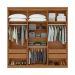Guarda-Roupa Casal Alonzo 6 Portas 4 Gavetas Amêndoa Clean