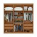 Guarda-Roupa Casal Alonzo 6 Portas 4 Gavetas Amêndoa Clean e Off White