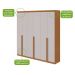 Guarda-Roupa Casal Alonzo 6 Portas 4 Gavetas Amêndoa Clean e Off White