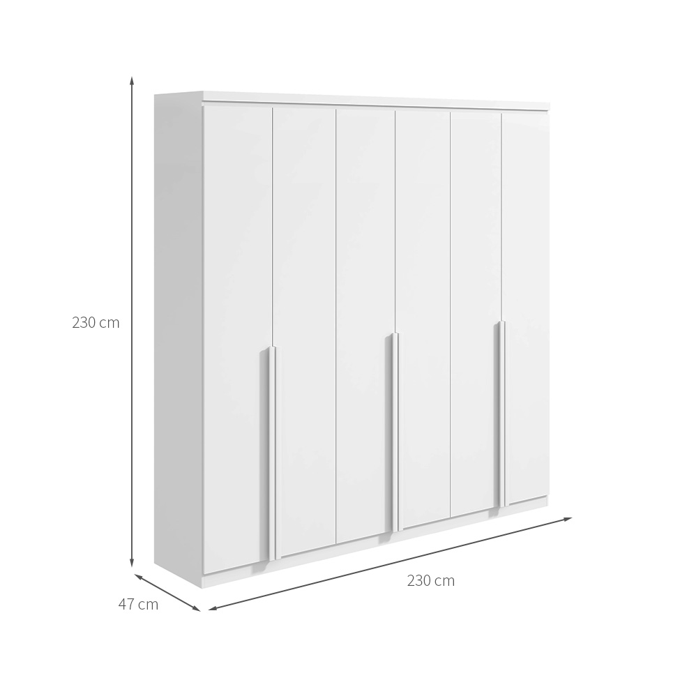 Guarda-Roupa Casal Alonzo 6 Portas 4 Gavetas Branco