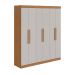 Guarda-Roupa Casal Andara 6 Portas 2 Gavetas Amêndoa Clean e Off White