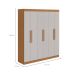 Guarda-Roupa Casal Andara 6 Portas 2 Gavetas Amêndoa Clean e Off White