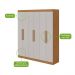 Guarda-Roupa Casal Andara 6 Portas 2 Gavetas Amêndoa Clean e Off White