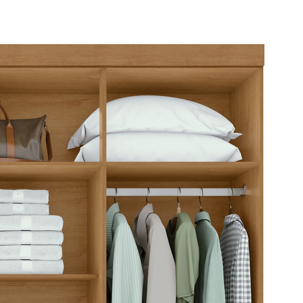 Guarda-Roupa Casal Andara 8 Portas 4 Gavetas Amêndoa
