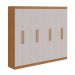 Guarda-Roupa Casal Andara 8 Portas 4 Gavetas Amêndoa Clean e Off White