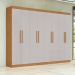 Guarda-Roupa Casal Andara 8 Portas 4 Gavetas Amêndoa Clean e Off White