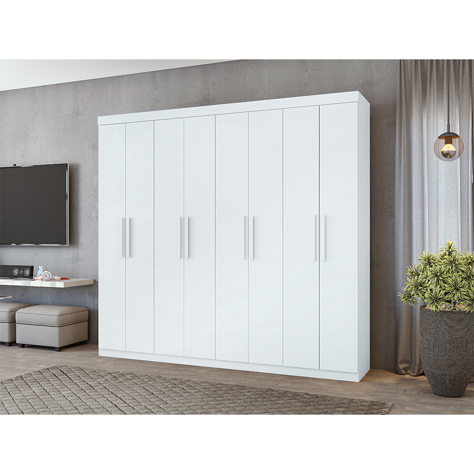 Guarda-Roupa Casal Andara 8 Portas 4 Gavetas Branco