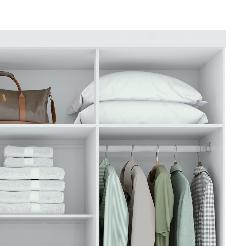 Guarda-Roupa Casal Andara 8 Portas 4 Gavetas Branco