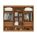 Guarda-Roupa Casal Bertha 6 Portas 4 Gavetas Amêndoa Clean