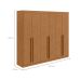 Guarda-Roupa Casal Bertha 6 Portas 4 Gavetas Amêndoa Clean