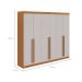 Guarda-Roupa Casal Bertha 6 Portas 4 Gavetas Amêndoa Clean e Off White