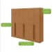 Guarda-Roupa Casal Bertha 6 Portas 6 Gavetas Amêndoa Clean