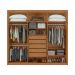 Guarda-Roupa Casal Áries 6 Portas 5 Gavetas Amêndoa Clean