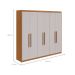Guarda-Roupa Casal Áries 6 Portas 5 Gavetas Amêndoa Clean e Off White