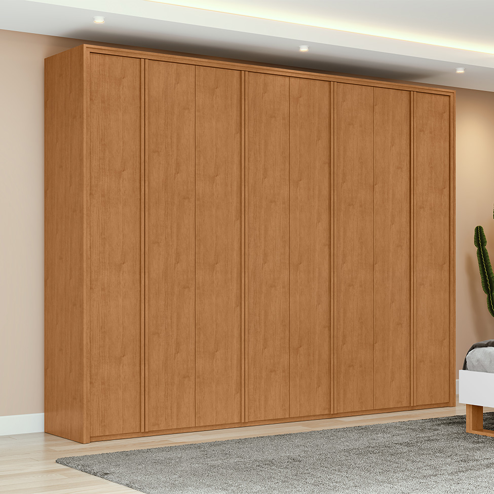 Guarda-Roupa Casal Ergon 8 Portas 6 Gavetas Amêndoa Clean