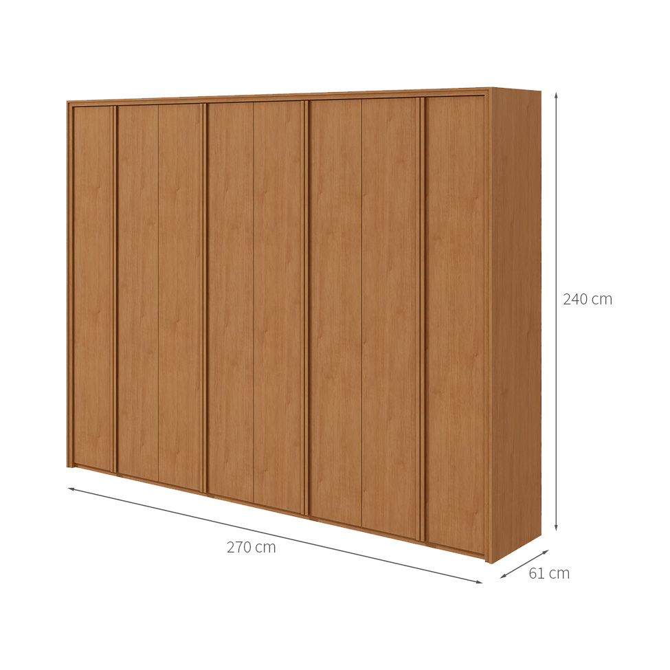 Guarda-Roupa Casal Ergon 8 Portas 6 Gavetas Amêndoa Clean