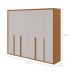 Guarda-Roupa Casal Imperatore 6 Portas 8 Gavetas Amêndoa Clean e Off White