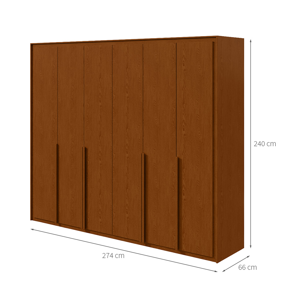 Guarda-Roupa Casal Imperatore 6 Portas 8 Gavetas Frassino