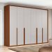 Guarda-Roupa Casal Imperatore 6 Portas 8 Gavetas Frassino e Off White