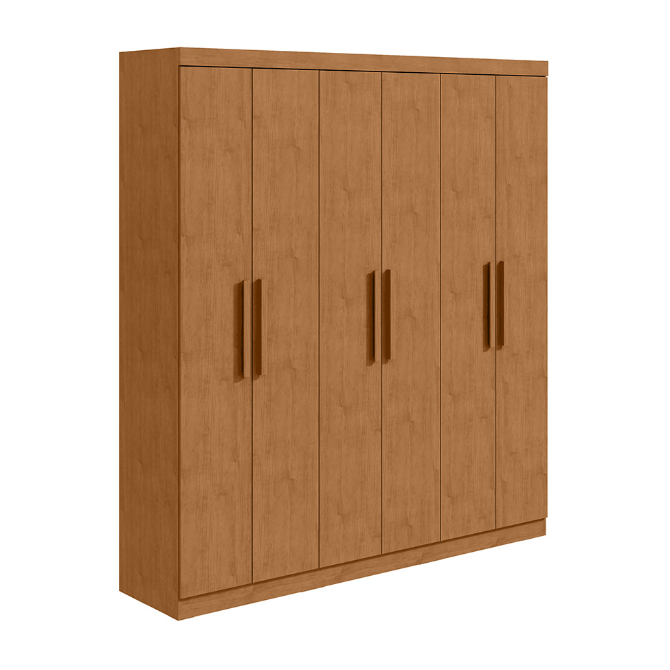 Guarda-Roupa Casal Jazz 6 Portas 3 Gavetas Amêndoa Clean