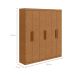 Guarda-Roupa Casal Jazz 6 Portas 3 Gavetas Amêndoa Clean