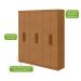 Guarda-Roupa Casal Jazz 6 Portas 3 Gavetas Amêndoa Clean