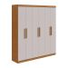 Guarda-Roupa Casal Jazz 6 Portas 3 Gavetas Amêndoa Clean e Off White