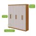 Guarda-Roupa Casal Jazz 6 Portas 3 Gavetas Amêndoa Clean e Off White