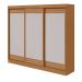 Guarda-Roupa Casal Nice 3 Portas 4 Gavetas Amêndoa Clean e Off White