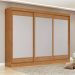 Guarda-Roupa Casal Nice 3 Portas 6 Gavetas Amêndoa Clean e Off White