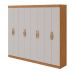 Guarda-Roupa Casal Serenata 8 Portas 6 Gavetas Amêndoa Clean e Off White