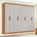 Guarda-Roupa Casal Serenata 8 Portas 6 Gavetas Amêndoa Clean e Off White