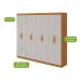 Guarda-Roupa Casal Serenata 8 Portas 6 Gavetas Amêndoa Clean e Off White