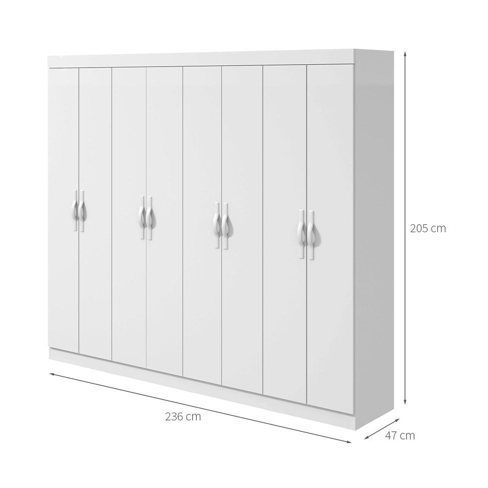 Guarda-Roupa Casal Serenata 8 Portas 6 Gavetas Branco