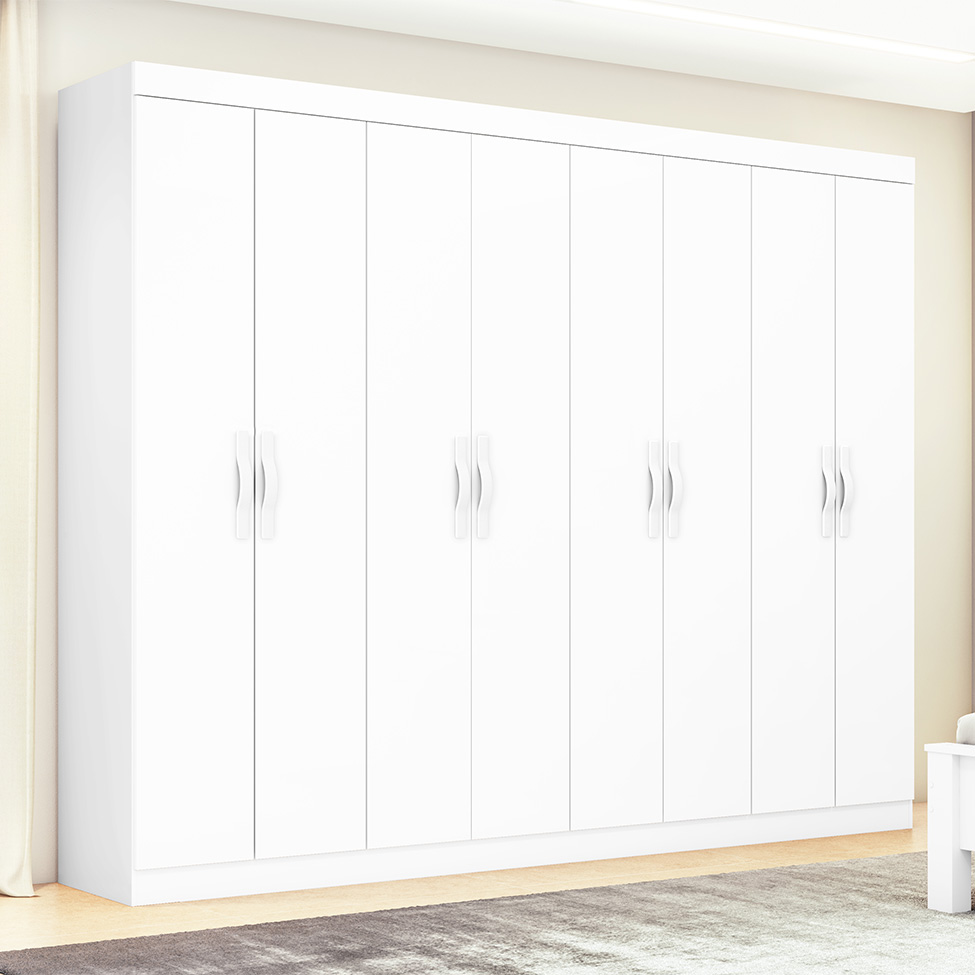 Guarda-Roupa Casal Serenata 8 Portas 6 Gavetas Branco