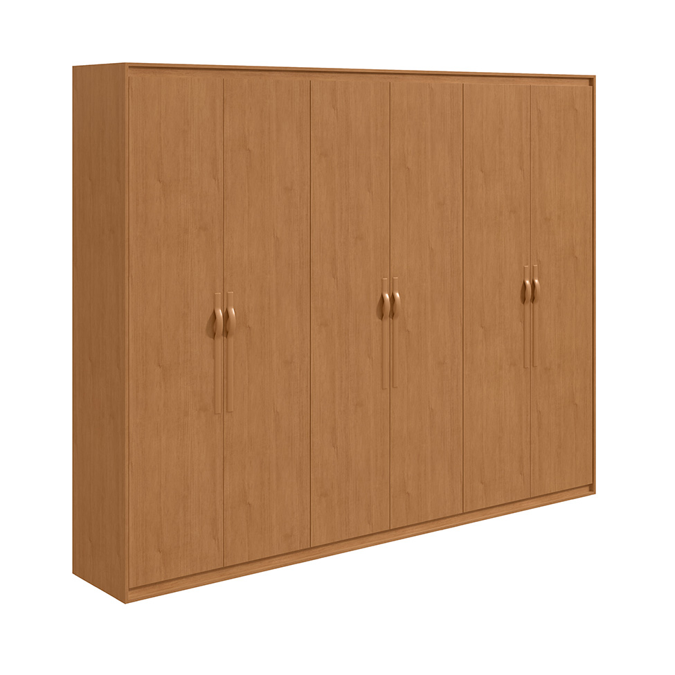 Guarda-Roupa Casal Suavitá 6 Portas 6 Gavetas Amêndoa Clean